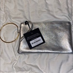 ABLE Metallic Silver Wristlet